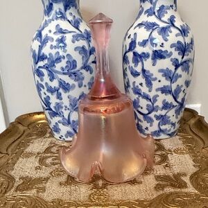 Fenton Velva Rose 75th Anniversary Pink Glass Bell